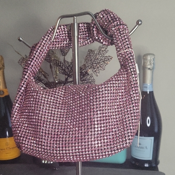 Urban Expressions Handbags - Pink Blingy Shoulder Bag with Soft Slouchy Design